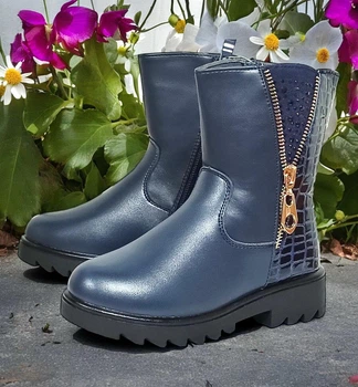Черевики зимові для дівчинки на овчині Clibee К32 28 (18,2см) сині