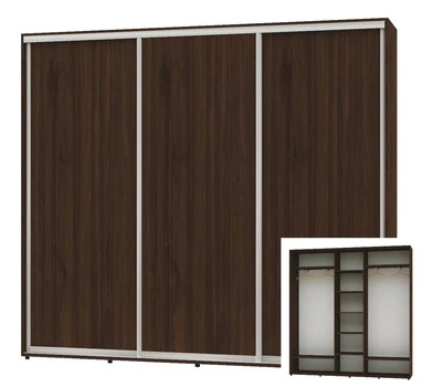 Шкаф-купе трехдверный Алекса 270*45*220 Орех селект каменный 3 двери ДСП ШК-04