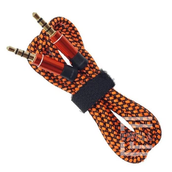 Кабель Ewell Audio 3.5 мм, 4pin M/M 1.5 м, в обплетенні, помаранчевий (EW631)