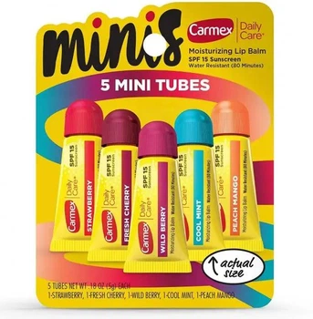 Набір міні-бальзамів для губ у тюбику Carmex Minis SPF15 5 г х 5шт