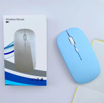 Бездротова оптична комп'ютерна миша c Bluetooth і регулюванням DPI, 3 кнопки, блакитна (87147796)