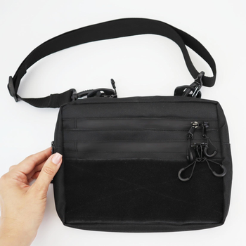 Сумка нагрудна BLACK Velcro CROSSBODY OXFORD 600D, сумка через плече тактична