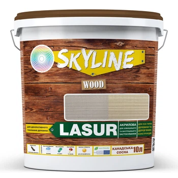 Лазурь для дерева Skyline LASUR Wood декоративно-защитная Канадская сосна 10 л