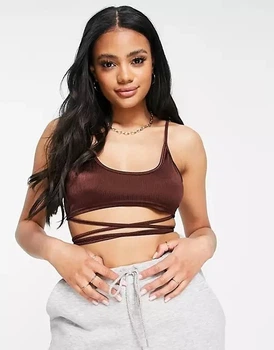 Топ без пуш-апа на завязках Asos Коричневый (10155 S/42)