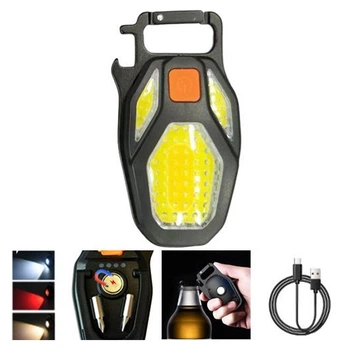 Ліхтар туристичний MULTIFUNCTIONAL LL-203-COB акумуляторний COB з USB Type-C магнітом карабіном викрутками відкривачкою білим жовтим і червоним світлом