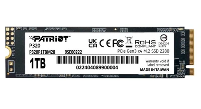 Накопичувач SSD M2 1Tb Patriot P320 PCI Express 3.0 x4 (P320P1TBM28)