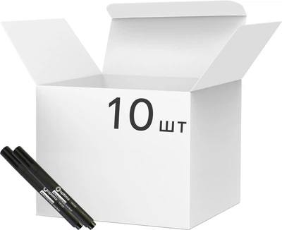 Набір перманентних маркерів Optima 2-3 мм Чорний 10 шт (O16125)
