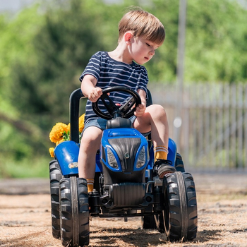 Traktor dziecięcy Falk New Holland na pedały z przyczepą Niebieski (3016200309024)