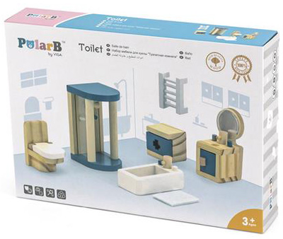 Дерев'яні меблі для ляльок Viga Toys PolarB Ванна кімната (6971608440397)