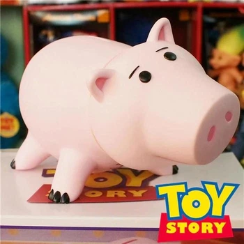 Скарбничка свинка яскраво рожева (пластикова) Piggly bank без коробки