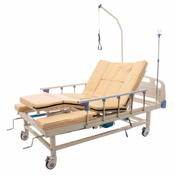 Механическая медицинская функциональная кровать с туалетом MED1-H05 (широкая)