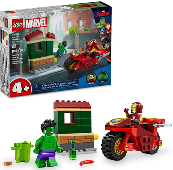 Zestaw klocków LEGO Duplo Iron Man z motocyklem i Hulk 68 elementów (76287)