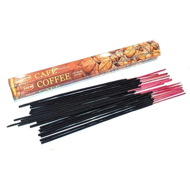 Аромапалочки Кофе благовония индийские угольные Coffee HEM бодрящий запах для дома и кофейни 20 штук