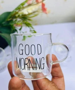 Чашка для кави скляна Good morning 380 мл