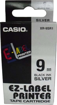 Стрічка для етикеток Casio XR-9SR1 9 мм x 8 м Silver/Black