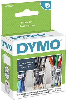 Стрічка для етикеток Dymo S0722530 25 x 13 мм 1000 шт White/Black (5411313113533)