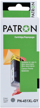 Картридж Patron совместимый с Canon CLI-451GY XL (6476B001) 3350 стр Grey (PN-451XL-GY)