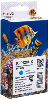Картридж Barva совместимый с HP 912XL (3YL77AE/3YL81AE) 900 стр Cyan (IC-912XL-C)