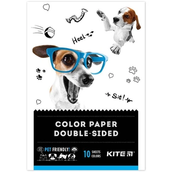 Папір кольоровий двосторонній Kite Dogs А5 10л/10кол. (k22-293)