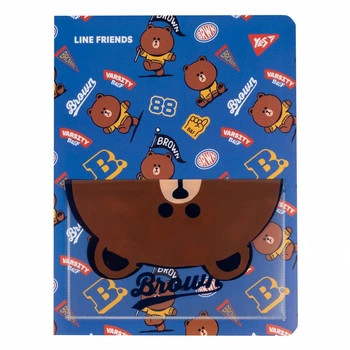 Папка з 20 файлами з кишенею YES Line Friends. Brown A4 (492109)