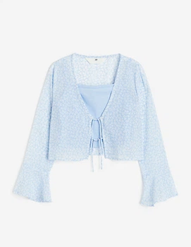 Блуза H&M ДД013022 (11480057) колір блакитний 170