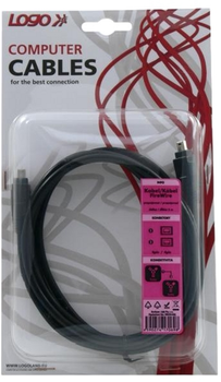 Кабель Logo FireWire 4-pin - FireWire 4-pin IEEE 1394 M/M 2 м Чорний (8590274170698)