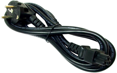 Kabel zasilający Logo CEE7 - IEC-C5 230V 2 m Czarny (8590274819313)