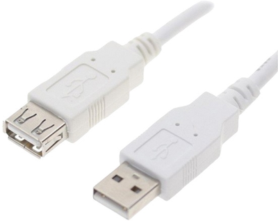 Кабель Logo 2.0 USB Type-A - USB Type-A M/F 0.3 м Білий (8590274406100)