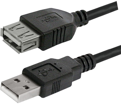 Kabel Logo 2.0 USB Type-A - Type-A M/F 3 m Czarny (8590274158511)