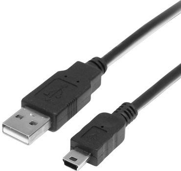 Kabel Logo USB 2.0 USB Type-A - mini USB M/M 1.8 m Czarny (8590274092457)