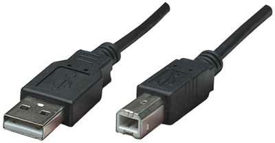 Kabel Logo 2.0 USB Type-A - USB Type-B M/M 1.8 m Czarny (8590274170575)