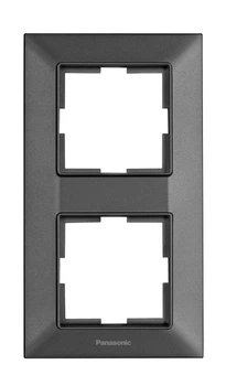 Рамка для розетки вертикальная 2 поста Panasonic Arkedia Slim дымчатая