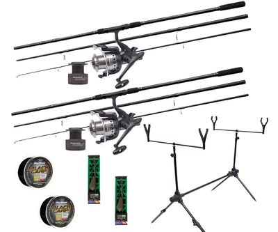 Рибальський набір: Flagman Magnum Black Carp на 2 вудлища з котушками, підставкою