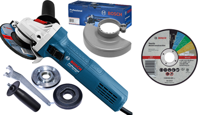 Набор Угловая шлифовальная машина Bosch Professional GWS 750-125, 750Вт, 125мм (0601394001) + Отрезной круг Bosch MultiConstruction 125x1.0 мм, прямой 6 шт (2608602385)