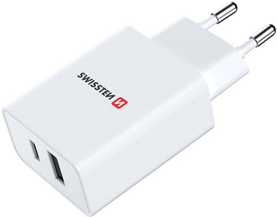 Зарядний пристрій Swissten GaN 2 х USB-C + USB-A 30W White (22037000)