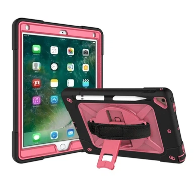Чохол ARM Cover Apple iPad 6 (9.7" екран) 2018 протиударний з ременем та підставкою 360° Black/Pink