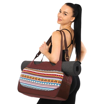 Сумка для йоги Yoga bag KINDFOLK (розмір 19х50х33см, поліестер, бавовна, помаранчево-блакитний) (FI-8366-1)