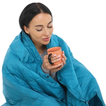 Одеяло мультифункциональное 3в1 с чехлом CAMPING MULTIFUNCTIONAL PUFFY BLANKET 4Monster 450 г 175x140 см Нейлон Утиный пух синий C-PBF-140