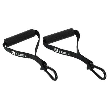 Ручки (2шт) для эспандера HANDLES EZOUS Pro (PL, резина, длина - 32см, вес уп. 425гр, черный) (F-07)