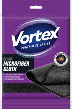 Серветка з мікрофібри Vortex Semi-Towel Black 30х50 см 1 шт (4823071647198)