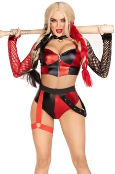 Эротический костюм Leg Avenue Crime Spree Sweetie Costume (топ, шорты) Черный XS