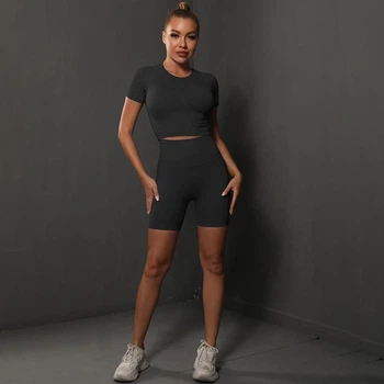 Женский костюм для фитнеса Whatiwear с утяжкой и эффектом Push Up (Пуш Ап) черный M (1385-black-M)