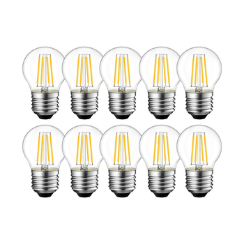 Комплект филаментных ламп ETRON Filament 10 шт 1-EFP-199 2W 3000K G45 E27 прозрачный теплый свет