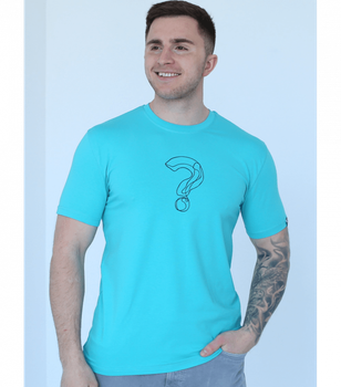 Футболка однотонная с принтом - HECTOR - 40009 - XXL - Голубой