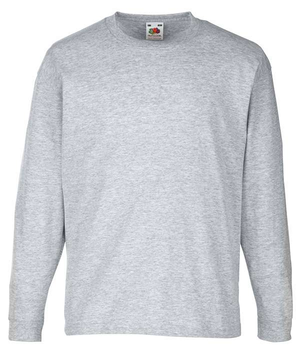 Футболка с длинным рукавом Fruit of the Loom Valueweight Long Sleeve T Kids 104 Серый (061007094104)