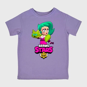 Детская футболка для девочки Спиногрыз Brawl stars герой дівчинка №10-00582 122 см Лиловая (ROZ6501031042)