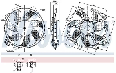 Вентилятор охлаждения двигателя RENAULT Megane/Scenic 08+, NISSENS (85989)