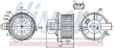 Вентилятор салону CITROËN XSARA, NISSENS (87045)