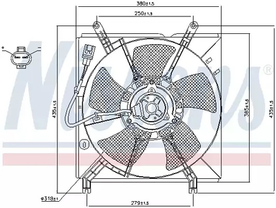 Вентилятор охолодження двигуна TOYOTA RAV, NISSENS (85238)