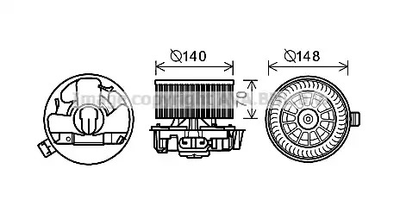 Вентилятор салону NISSAN MICRA/NOTE, AVA COOLING (DN8383)